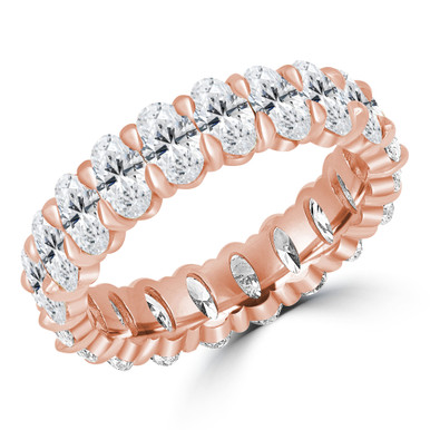 Lab Created Full Eternity Oval Diamond Anniversary Wedding Band Ring in Rose Gold (MVSAR0016-R)