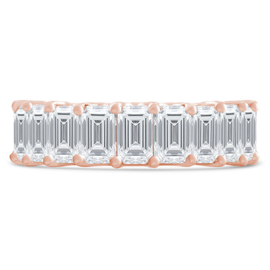 Lab Created Full Eternity Emerald Diamond Anniversary Wedding Band Ring in Rose Gold (MVSAR0018-R)