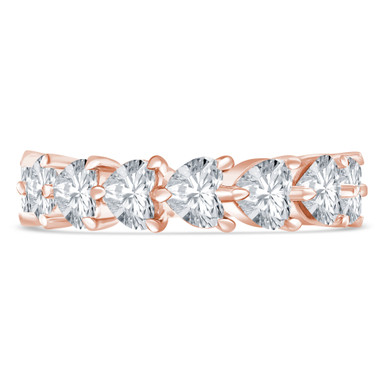 Lab Created Full Eternity Heart Diamond Anniversary Wedding Band Ring in Rose Gold (MVSAR0019-R)