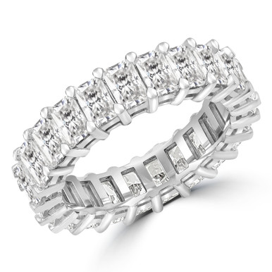Lab Created Full Eternity Radiant Diamond Anniversary Wedding Band Ring in White Gold (MVSAR0020-W)