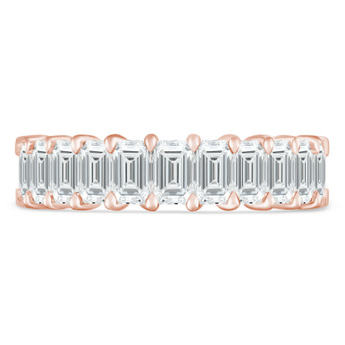 Lab Created Full Eternity Emerald Diamond Anniversary Wedding Band Ring in Rose Gold (MVSAR0021-R)