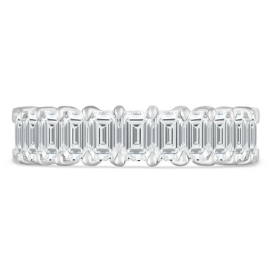 Lab Created Full Eternity Emerald Diamond Anniversary Wedding Band Ring in White Gold (MVSAR0021-W)