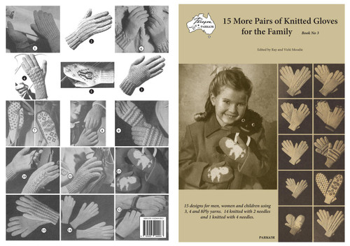 Image of cover of Paragon heritage knitting book PARK63R More Pairs of Knitted Gloves for the Family Book 3.