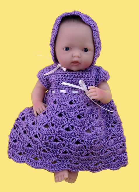 CMPATC055PDF Shell Pattern Outfit for 7.5" Mini La Newborn Baby Doll
