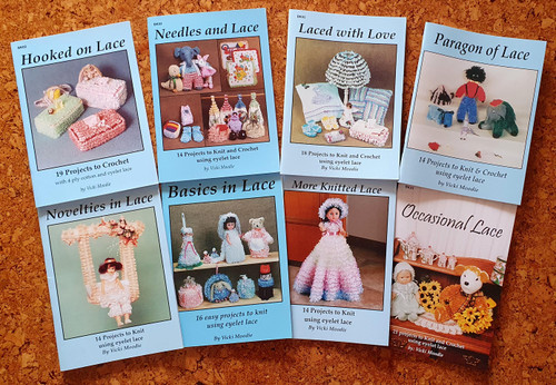 Image of Australian Craft Moods set of 8 knitting/crochet-in-lace publications, SET8INLACE, by Vicki Moodie.