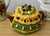 CMPATC094 Crocheted 2 cup tea pot cosy featuring bands of beaded broomstick crochet.