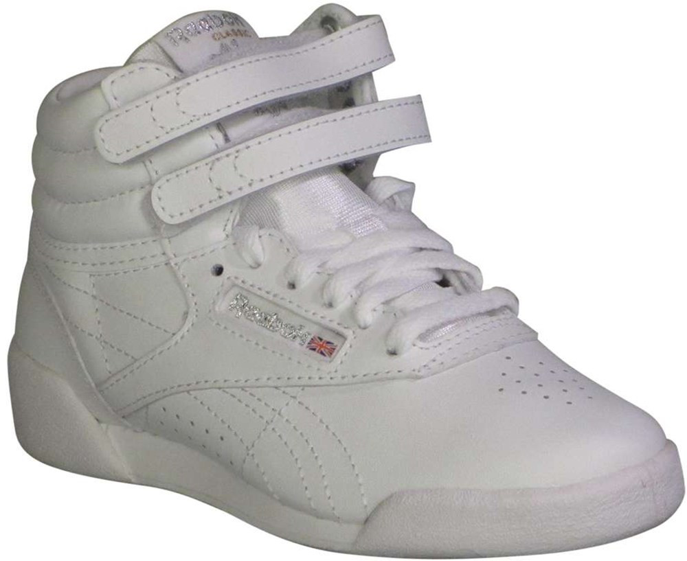 Reebok Freestyle Hi Girls Fashion Sneakers Color: White Silver