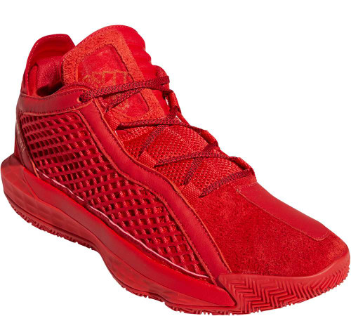 Adidas Dame 6 Leather Mens Category: Basketball Color: Scarlet - Gold Metallic - Scarlet ItemNumber: MFX9021