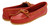 Minnetonka Kiltie Smooth Leather Womens Category: Slippers Color: Red ItemNumber: W616