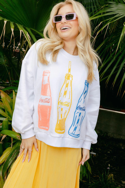 White Multi Coke Bottle Sweatshirt