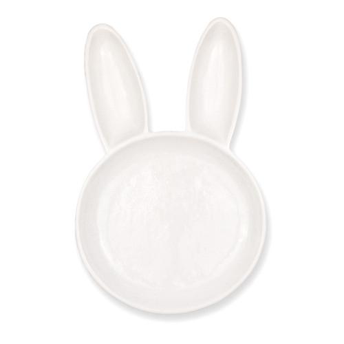 Bunny Divided Dish White 13"
