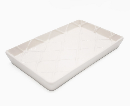 White Textured Guest Towel Tray