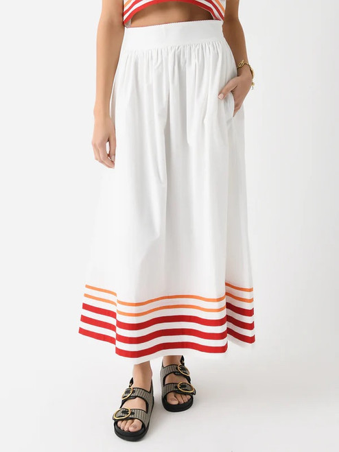 Encantada Skirt - White / Tangerine
