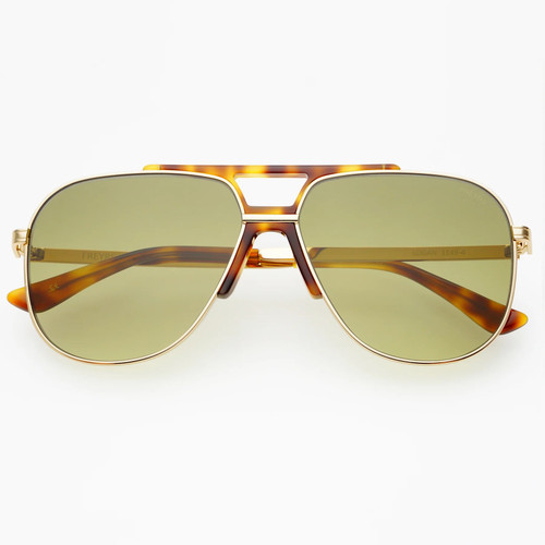Logan Aviator Sunglasses - Gold / Green