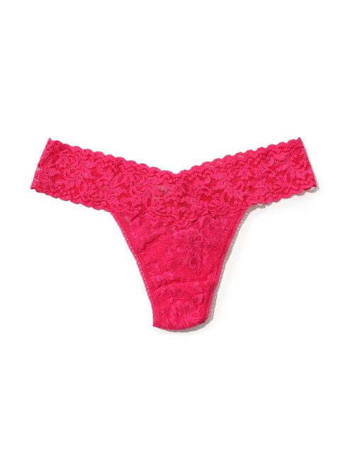 Signature Lace Low Rise Thong - Morning Glory Pink
