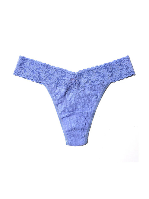 Signature Lace Low Rise Thong - Cool Water Blue