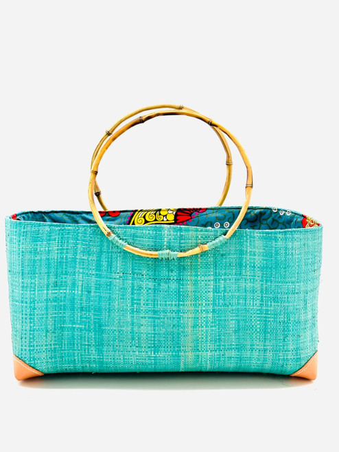 Shebobo - Bebe Straw Handbag with Bamboo Handles