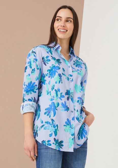 Logan Shirt - Cornflower Floral