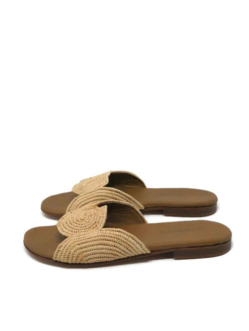 Jnane Sandal - Nude Raffia / Leather