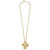 Long Gold Craft Cross Necklace