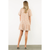 DANNY -  Geometric Puff Sleeve Button Dress