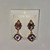 DOUBLE LIGHT PINK SQUARE & ROUND CRYSTAL DROP EARRINGS