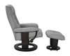 StarLine Ventura Recliner with Ottoman - Silver Grey - side view