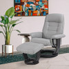 StarLine Ventura Recliner with Ottoman - Silver Grey - sytled
