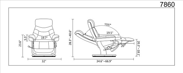 Benchmaster Berlin Swivel Recliner with Ottoman
