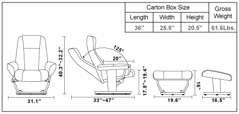 StarLine Windsor Recliner with Ottoman