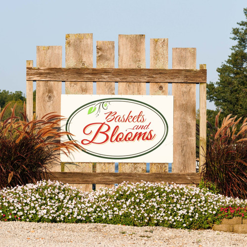 Baskets and Blooms sign