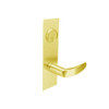 BM19-VH-03 Arrow Mortise Lock BM Series Dormitory Lever with Ventura Design and H Escutcheon in Bright Brass