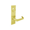 BM07-XH-03 Arrow Mortise Lock BM Series Exit Lever with Xavier Design and H Escutcheon in Bright Brass