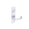 BM01-BRH-26 Arrow Mortise Lock BM Series Passage Lever with Broadway Design and H Escutcheon in Bright Chrome