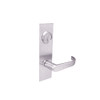 BM01-BRH-32 Arrow Mortise Lock BM Series Passage Lever with Broadway Design and H Escutcheon in Bright Stainless Steel