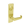 BM01-BRG-03 Arrow Mortise Lock BM Series Passage Lever with Broadway Design and G Escutcheon in Bright Brass