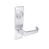 BM07-BRG-26 Arrow Mortise Lock BM Series Exit Lever with Broadway Design and G Escutcheon in Bright Chrome