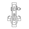 BM11-BRG-26 Arrow Mortise Lock BM Series Apartment Lever with Broadway Design and G Escutcheon in Bright Chrome