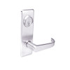 BM12-BRG-32 Arrow Mortise Lock BM Series Storeroom Lever with Broadway Design and G Escutcheon in Bright Stainless Steel