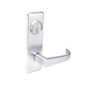 BM32-BRG-26 Arrow Mortise Lock BM Series Vestibule Lever with Broadway Design and G Escutcheon in Bright Chrome