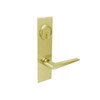 BM12-JH-03 Arrow Mortise Lock BM Series Storeroom Lever with Javelin Design and H Escutcheon in Bright Brass