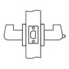 CL02-LC-03-LHR Arrow Cylindrical Lock with Lunar Lever Design in Bright Brass