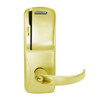 CO200-CY-70-MS-SPA-PD-605 Schlage Standalone Cylindrical Electronic Magnetic Stripe Reader Locks in Bright Brass