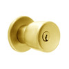 X521PD-EG-605 Falcon X Series Cylindrical Office Lock with Elite-Gala Knob Style in Bright Brass Finish