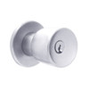 X521PD-EG-625 Falcon X Series Cylindrical Office Lock with Elite-Gala Knob Style in Bright Chrome Finish