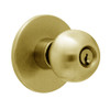 X411PD-HY-605 Falcon X Series Cylindrical Asylum Lock with Hana-York Knob Style in Bright Brass Finish