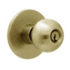 X411PD-HY-606 Falcon X Series Cylindrical Asylum Lock with Hana-York Knob Style in Satin Brass Finish