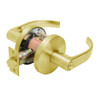 W501PD-Q-605 Falcon W Series Cylindrical Entry Lock with Quantum Lever Style in Bright Brass Finish