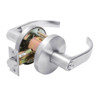W581PD-Q-625 Falcon W Series Cylindrical Storeroom Lock with Quantum Lever Style in Bright Chrome Finish
