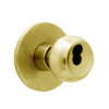 X561BD-TY-605 Falcon X Series Cylindrical Classroom Lock with Troy-York Knob Style in Bright Brass Finish